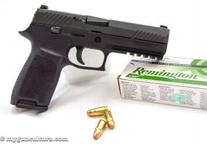 A Sig Sauer P320 full size model chambered in .357 Sig.