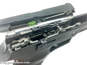 The actual "firearm" is this internal chassis. The frame, barrel, and slide are all just parts, so mix and match of sizes, barrel lengths, and calibers is simple.